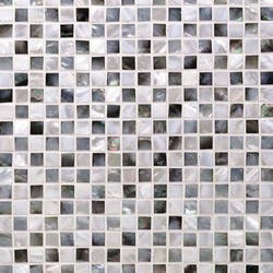 Deep Sea Black & Oyster White Pearl Checkerboard Tile