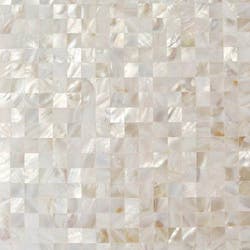 Serene White Squares Seamless Pearl Shell Tile