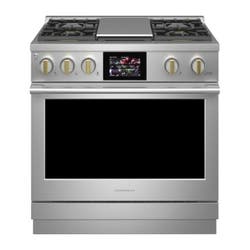 Monogram 36 Inch Dual-Fuel Professional Range with 4 Burners and Griddle