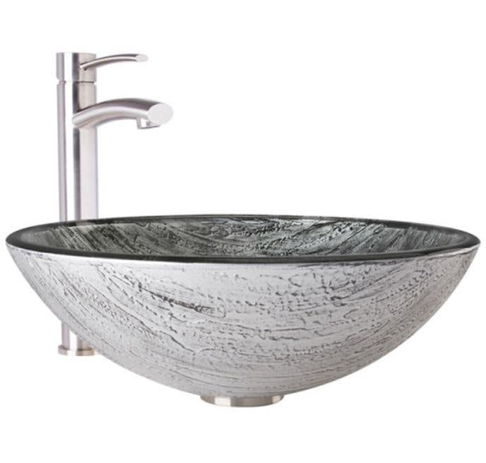 VIGO: VIGO Titanium Glass Vessel Bathroom Sink Set w 1598575 | Material ...