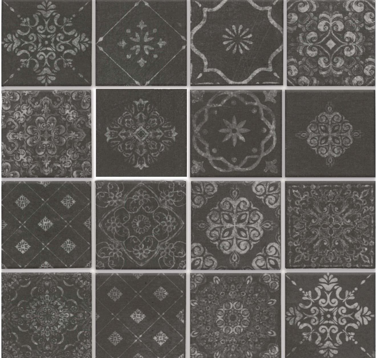 VITL by Virginia Tile: Persia Mosaic Black 1754457 | Material Bank