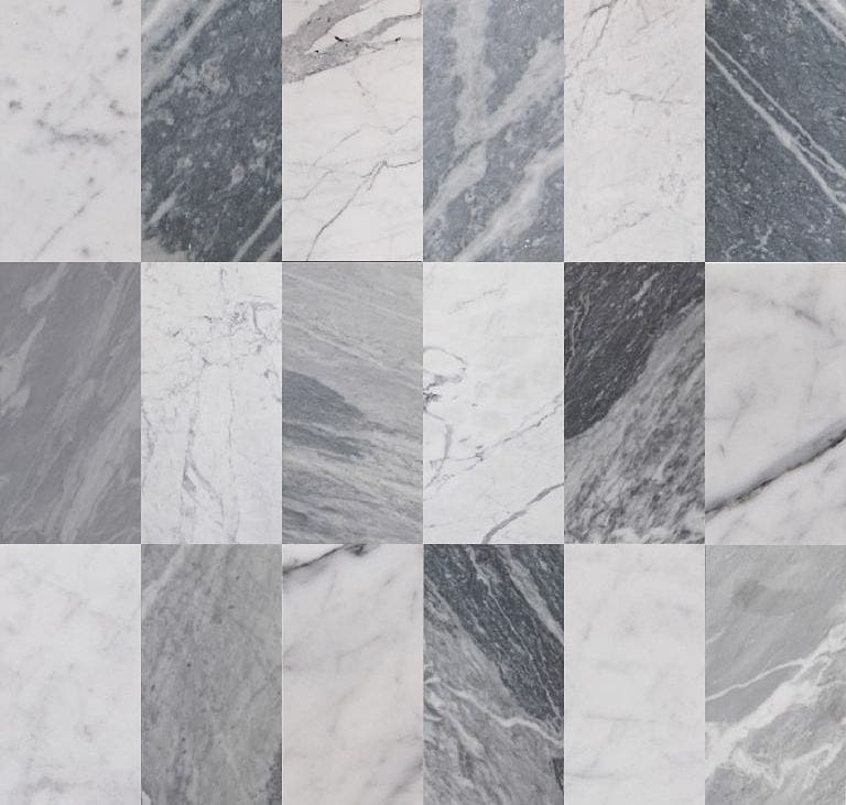 Riad Tile: Italian Statuary & Bardiglio Grey - Honed 2058672 | Material ...