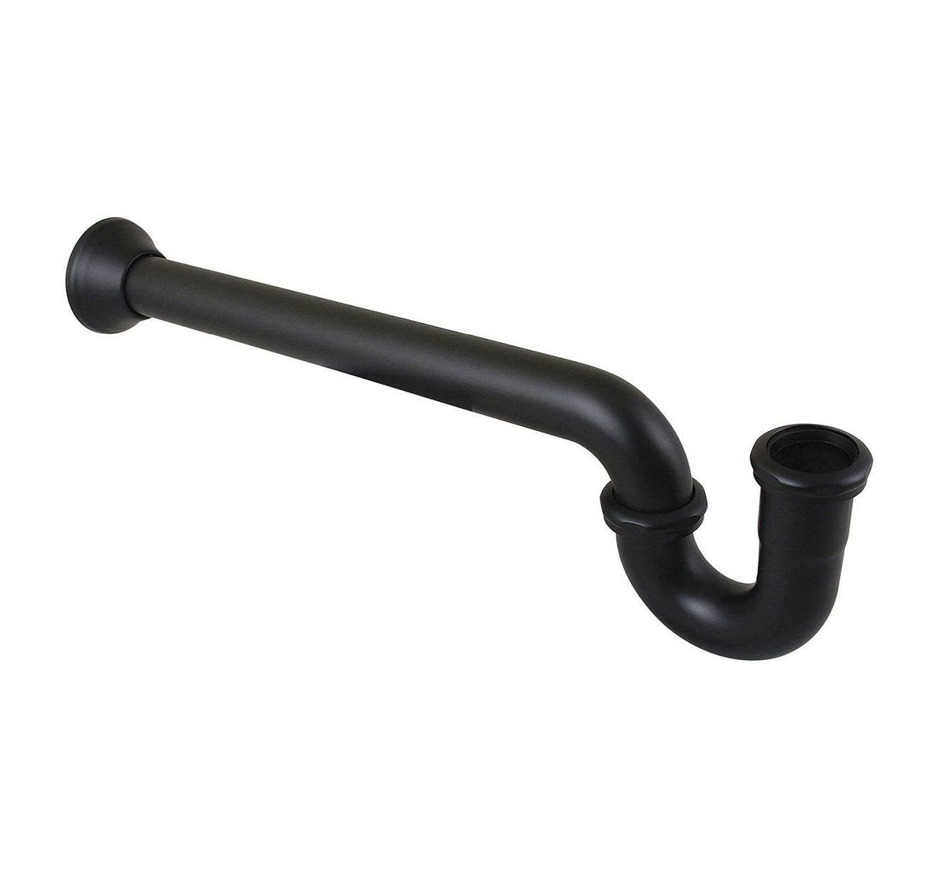 Kingston Brass CC2127 Vintage 1-1/2" Decor P-Trap – Brushed Brass Finish, Solid Brass Construction, 12" Length For Exposed Plumbing