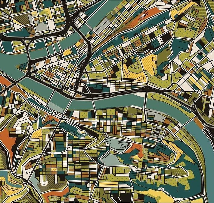 LBI Boyd Design Resource: Pop Art Map Moss 2266654 | Material Bank