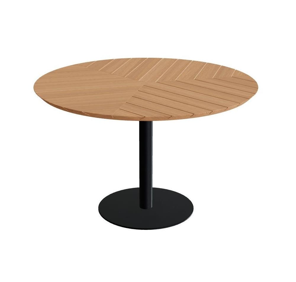 Butler Table Ø120cm Low Dining with Teak Top | Material Bank
